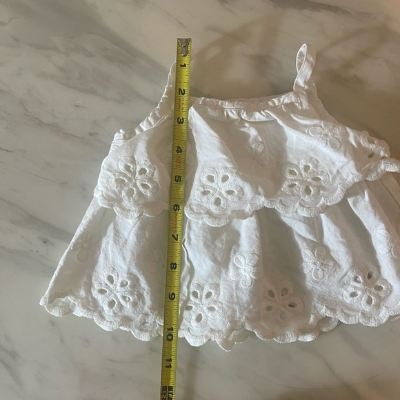 Gymboree Baby Girl 2pc Outfit Set 3-6M White Eyelet Top & Jeans Cat Patches - Picture 6 of 10